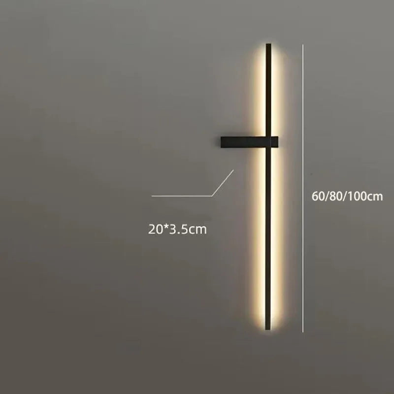 Czarna lampa ścienna, nowoczesna minimalistyczna do sypialni